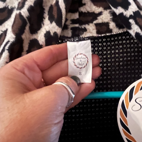 Sunshine & Rodeo- 
Leopard Print, Colorblock  Open Cardigan Sweater - Picture 7 of 8